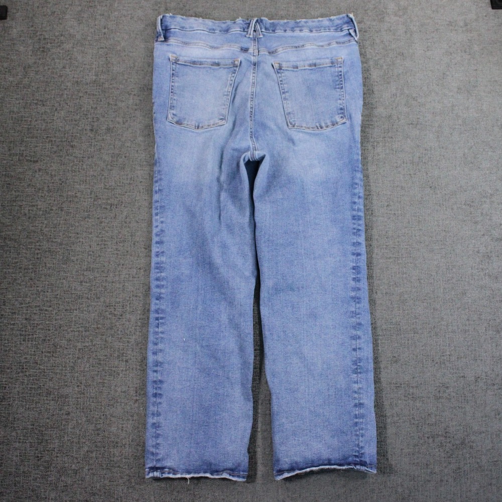 Good American Always Fits Good Straight Jeans Indigo316 Size 14-18 Raw Hem Blue - Picture 6 of 10